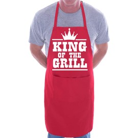 Print4U King Of The Grill BBQ Cooking Novelty Apron Red