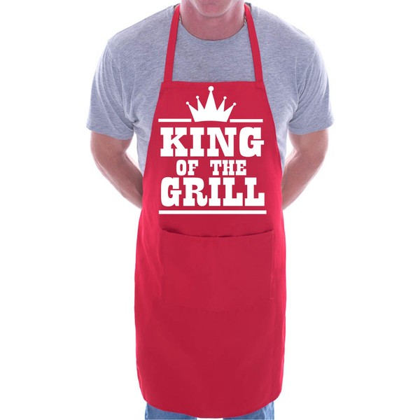 Print4U King Of The Grill BBQ Cooking Novelty Apron Red