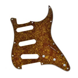 KAISH 11 Hole ST/Strat Style Pickguard SSS Pick Guard for USA/Mexico Stratocaster/Strat Gold Pearl