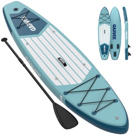 Inflatable Stand Up Paddle Board, 10'6" Inflatable Paddle Boards with Premium Accessories, Non-Slip EVA Deck, Ultra-Light Carry Bag Pump, Meander SUP for Youth & Adults