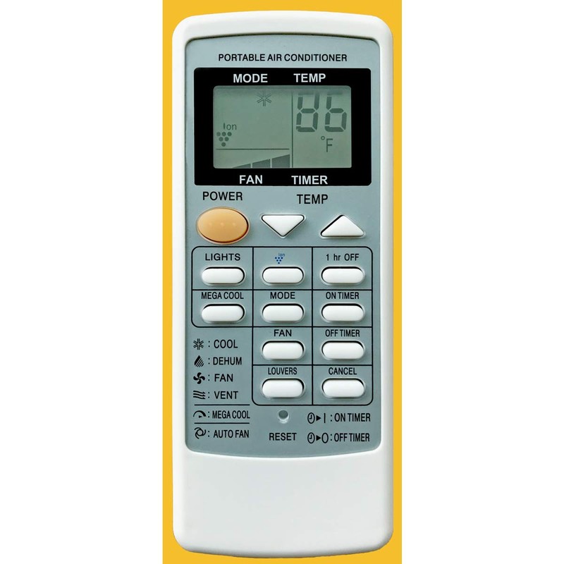 Replacement for Sharp Portable Air Conditioner Remote Control CRMC-A705JBEZ for