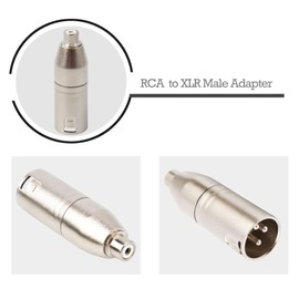 JOMLEY XLR Male to RCA Female Cable Adapter, 3-Pin XLR to RCA Converter Male Adapter for Microphone Connectors Audio Electronics etc - 2 Packs