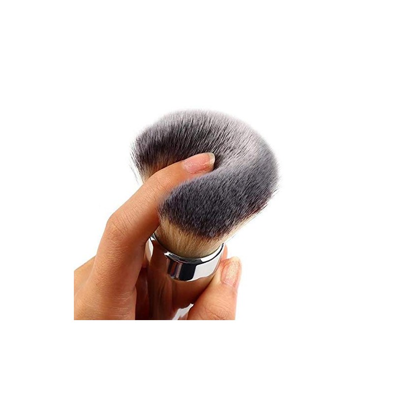 URBANMAC Cosmetic Foundation Face Blush Powder Makeup Brush Tool Silver