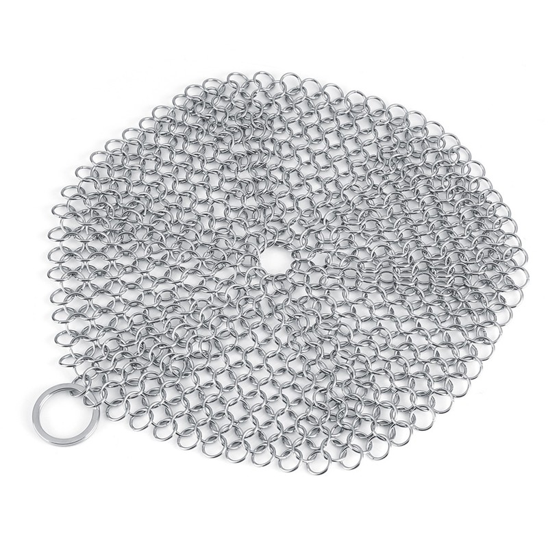 Stainless Steel Chainmail Scrubber Rust Proof Scraper Cleaner for Cast