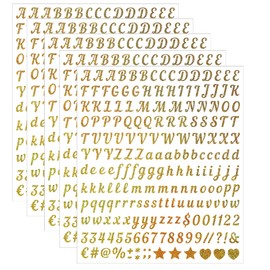 1000PCS 0.5inch Alphabet Small Letter Stickers, 5 Sheets Gold Vinyl Self Adhesive ABC Stickers for DIY Crafts, Scrapbooking, Signs, Labels, Arts and Notebook Decoration（0.5inch）（Gold ）