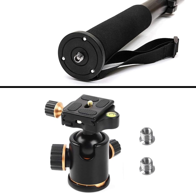 Professiona Heavy-Duty Carbon Fiber 70" Monopod/Unipod (Dual Optional Head) for