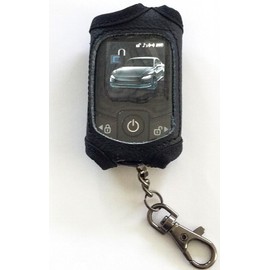 Alarm-Mate Black Leather Case/Cover for Compustar 2WT13R-SF Remote Control Transmitter (Remote Not Included)