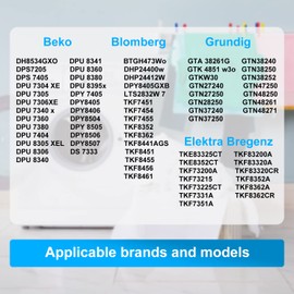 Laukowind Set of 8 Replacement Filters 2964840100 for Beko Dryer Heat Pump Dryer, Sponge Filter for Beko Grundig Blomberg ElektraBregenz | 245 x 155 x 10 mm Base Filter |