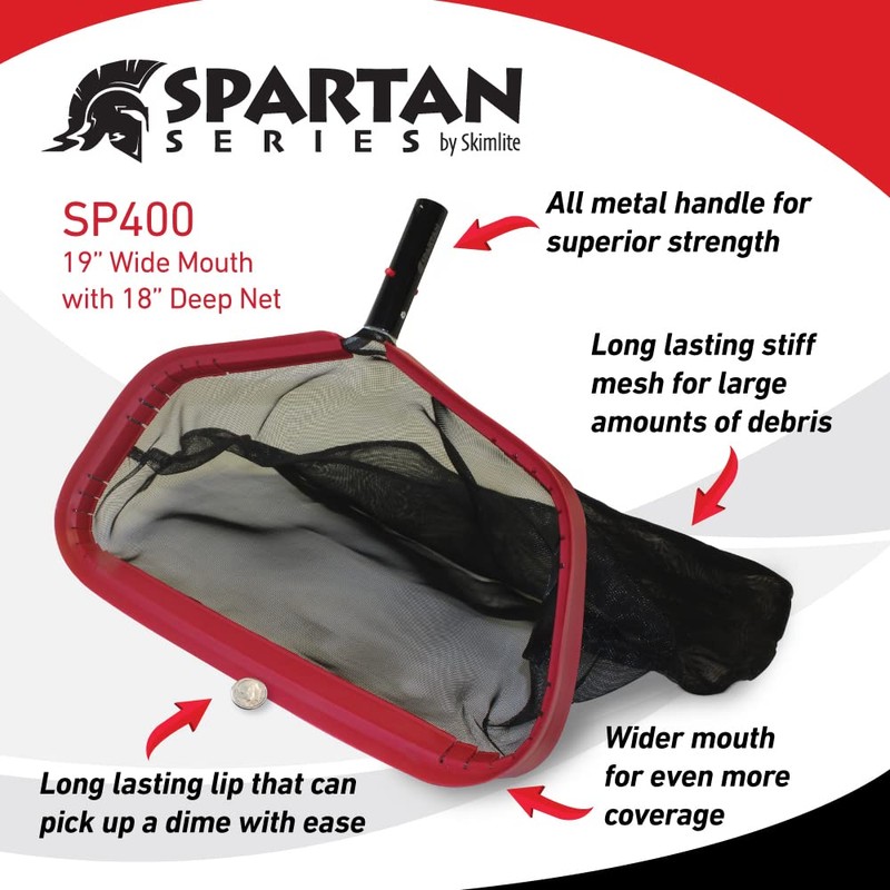 Skimlite SP400 Leaf Skimmer Net for Pool Cleaning, 19 Inch