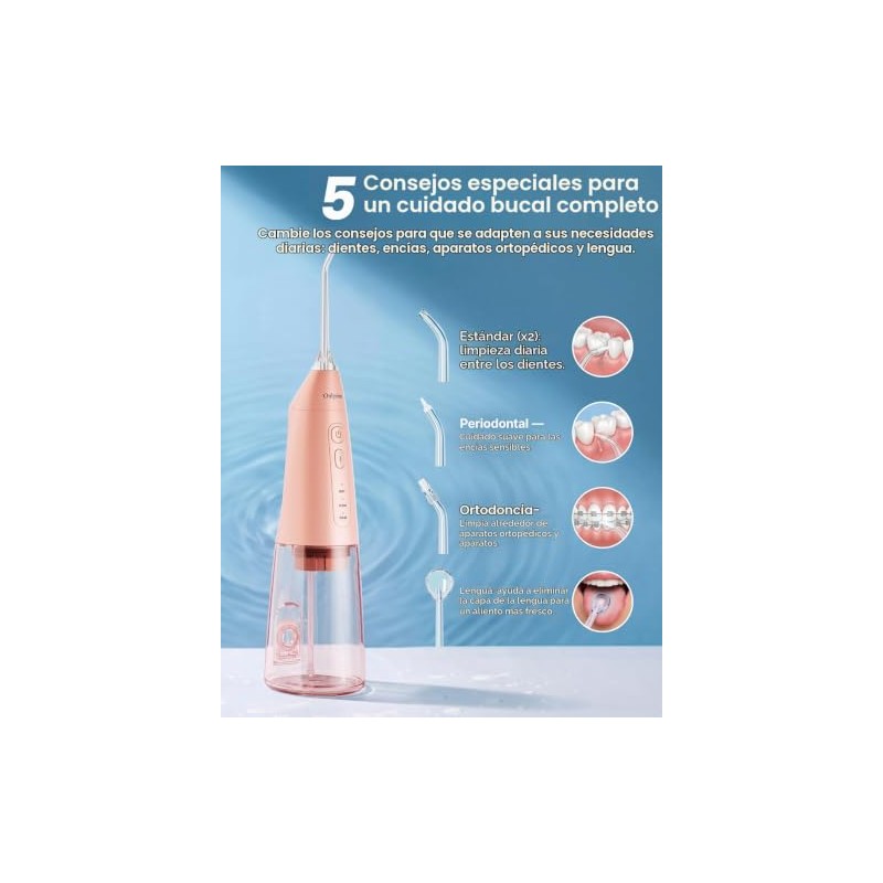 Onlyone - Irrigador bucal portátil Onlyone con 3 ajustes y