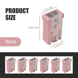 Zikefest 6PCS 30 Amp Fuse, 32V Car Micro Cartridge Fuses, Low Profile Mini Slotted Automotive Square Cartridge Fuse Kit, Replacement for Cars, Trucks and SUVs (Pink)