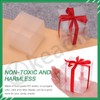 Keadic 33Pcs Clear Square Favor Boxes with Gift Ribbons, Scissors,