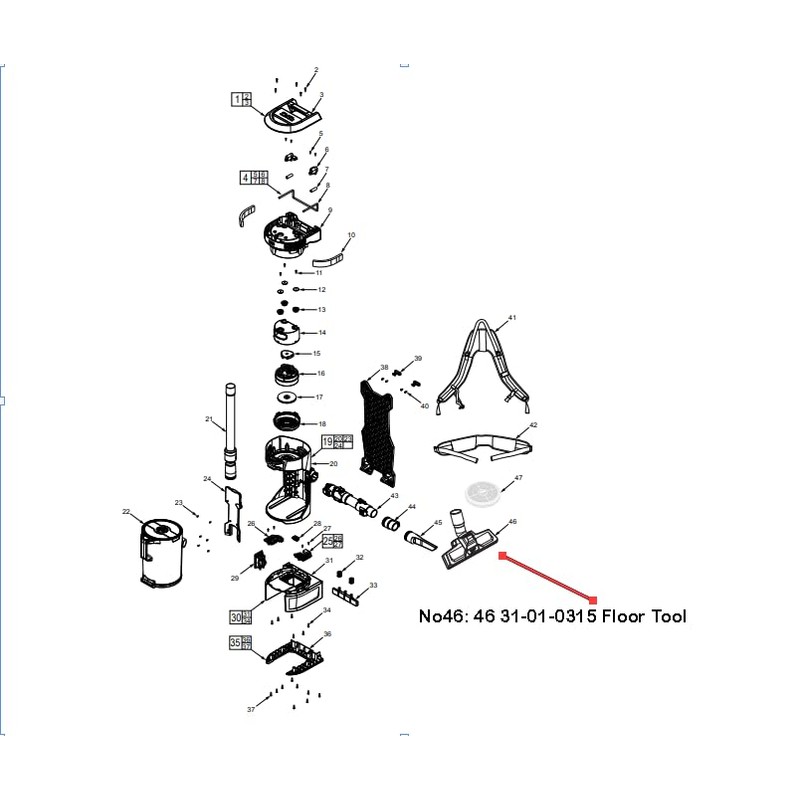31-01-0315 Floor Tool Replacement For Milwaukee 0885-20 M18 Backpack Vacuum
