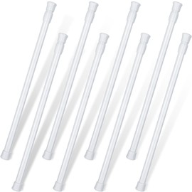 8 Pack Window Security Bar Extendable Tension Rods 23.6-43.3 Inch 1.2'' Diameter Adjustable Sliding Glass Door Lock Security Stick Window Safety Bars with Rubber Tips for Bathroom Cupboard