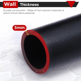 BEIJIULI Gas Tank Filler Hose with 4 Clamps,1 1/2" ID Reinforced Gasoline Fuel Filler Neck Hose (Straight, 7 7/8"Long)