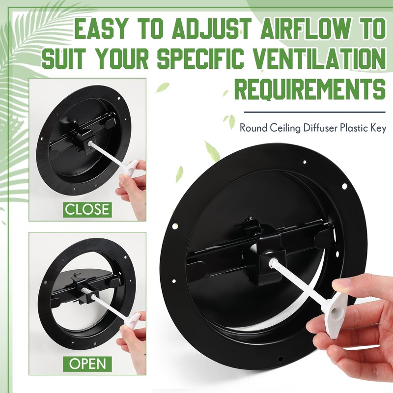 Therwen 2 Pack Fits 8 Inch Round Duct, Steel Air
