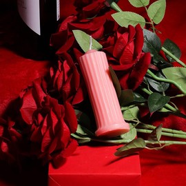 Pink Low-Temperature Scented Pillar Candle for Couples - SM Play, Romantic Wax Dripping Experience