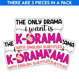 TODOLIA (3Pcs-3in) Funny K-Drama Sticker Pack, Cute Girly Korean Drama Lover Sticker, K-Drama Fan Gift, Korean Movies Kpop Decoration for Laptop Tablet Planner Water Bottle Helmet Car Vehicles - 01