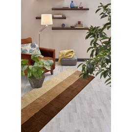 ORFA HOME Custom Size Hallway Runner Rug, Slip Resistant, 26 Inch Wide X Your Choice of Length, Squares Brown, 26 Inch X 24 feet