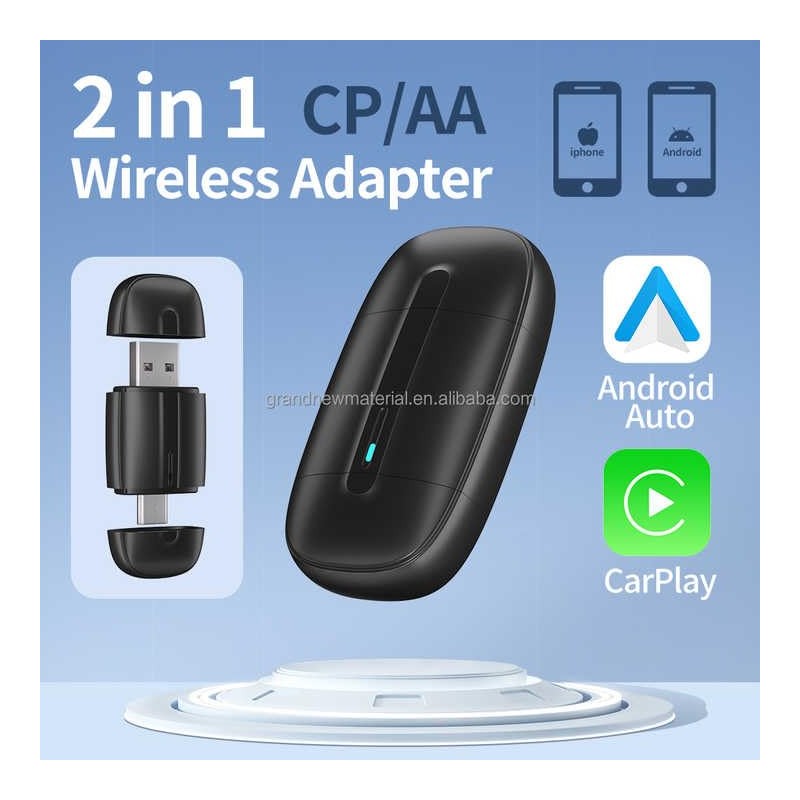 Car Accessories Wireless CarPlay Adapter USB-C & USB-A, Android Auto