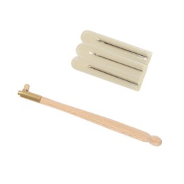 TEHAUX Embroidery Needle Accessories Punch Tool Kit Long Threader Smooth Needle and Reusable Punch Stick for Art Projects