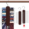 2 Pack Tie Rack for Closet, Premium Wooden Necktie Organizer