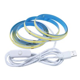 USB COB LED Strip Light with Controller, Warm White, 50 CM, Ultra - Thin COB LED Strip Light - USB Powered, Warm White 3000K, IP65 Waterproof, AUPOINT