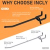 INCLY 60 Pack 4/6/8 Inch Heavy Duty Pegboard Hooks for