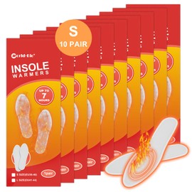Insole Foot Warmers - Long Lasting Ultra Thin Foot Warmers Disposable for Men Women, Insole Warmers for Feet, Air Activated Heated Insoles, Up to 7 Hours of Heat, S, 10 Pair