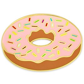 PinMart's Donut with Sprinkles Enamel Lapel Pin