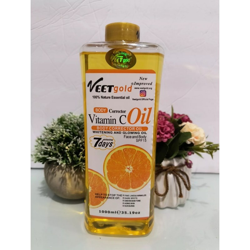 veet gold vitamin C Face body corrector oil 1000ml spf