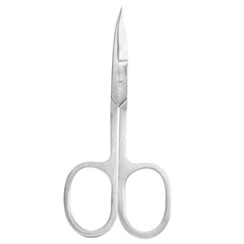QVS Curved Nail Scissors Large Handle Pack of 1 silver