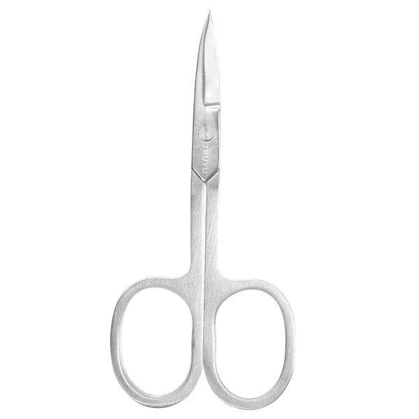 QVS Curved Nail Scissors Large Handle Pack of 1 silver