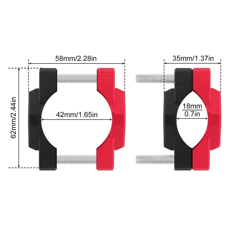 Windance 2pcs Motorcycle Bumper Clamp Bracket, Driving Fog Lights Holder,
