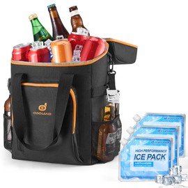 Odoland Cooler Backpack, 30Cans Cooler Bag with 3 Ice Packs and Bottle Opener, Multifunctional Waterproof Insulated Camping Beach Backpack Cooler for Camping Commute Outdoor