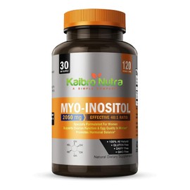 Kaibro Nutra Myo-Inositol Supplement, Myo-Inositol & D-Chiro Inositol 40:1 Ratio, Hormone Balance & Ovarian Support for Women with Vitamin B8, 2050mg, Vegan, Non-GMO Capsules 120 Count