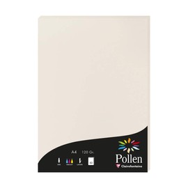 Clairefontaine - Ref 4268C - Pollen Coloured Paper (Pack of 50 Sheets) - A4 (210 x 297mm), 120gsm Paper, Inkjet & Laser Printer Compatible, Acid Free - Pearl Grey