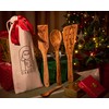 Darido Olive Wood Cooking Spoons Set of 3 with Extra