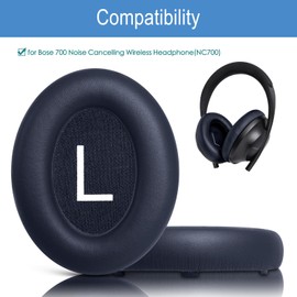 Gvoears Ear Pads Replacement for Bose 700 Noise Cancelling Headphones, Soft Memory Foam and Protein Leather Earpads Cushions for Bose NC700 (Blue)