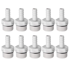 uxcell PVC Barb Hose Fitting Connector Adapter 8mm or 5/16" Barbed x G1/2 Male Pipe 10pcs