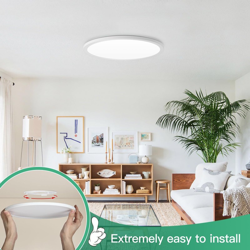 Brightever LED Flush Mount Ceiling Light, 12 Inch 24W Ultra