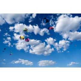 STUWU 4 x Parachutists Sewn Fabric Parachute Party Bag Children's Birthday Party Bag