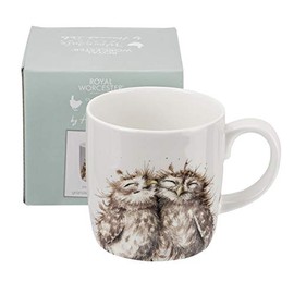 Wrendale Twits (Owl) Single Mug, Bone China Multi-Colour, 9.2 x 12.5 x 9.3 cm