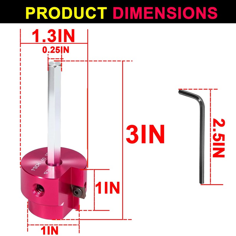 PPR100 PVC Pipe Reamer 1-Inch Head with 1/4-Inch Hex Shaft