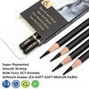Brusarth Professional Charcoal Pencils Drawing Set - 6 Pieces Soft