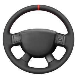 MEWANT Steering Wheel Cover for Dodge Ram 1500 2500 3500 2004 Truck Interior Accessory Made of Black Genuine Leather