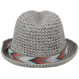 Chillouts Medellin Crushable Straw Hat Summer Sun Hat Beach Hat Trilby Straw Trilby - grey