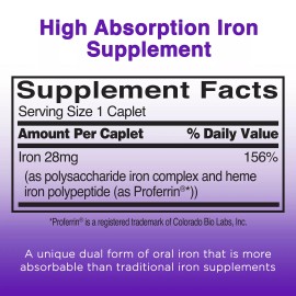 Feosol Complete Iron Supplements 30 Count High Absorption For Adults Children