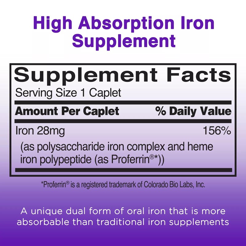 Feosol Complete Iron Supplements 30 Count High Absorption For Adults
