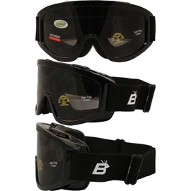 Birdz Eyewear Vulture Motorcycle Goggles (Black Frame/Smoke Lens)